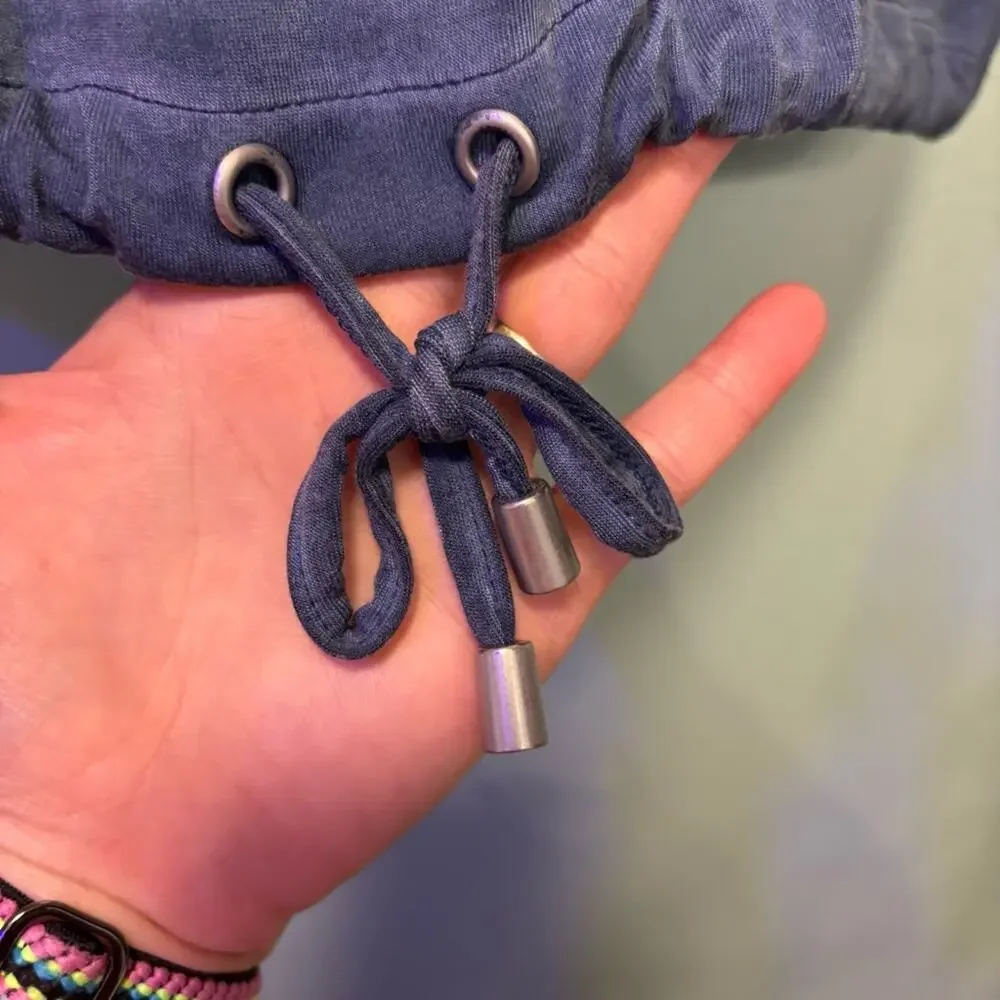 Cable & Gauge Sport Women’s Faded Blue Relaxed Tie Front Tee Size M - Picture 2 of 7